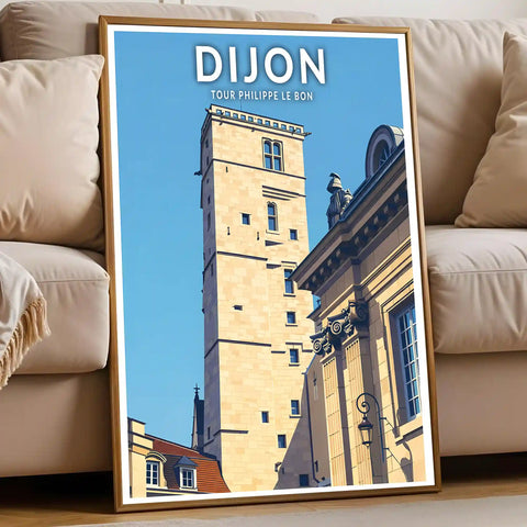 Affiche - Dijon - Tour Philippe le Bon