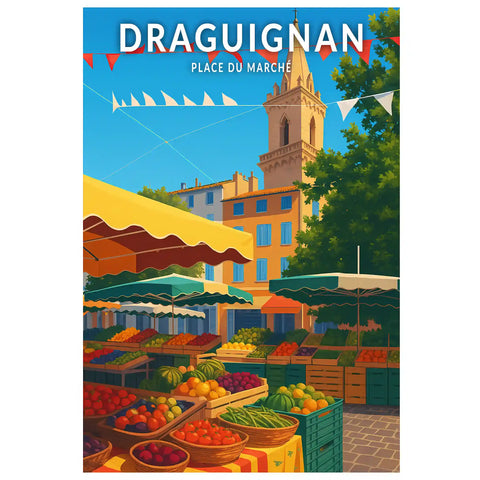 Affiche - Draguignan - Place du Marché