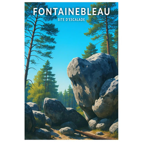 Affiche - Fontainebleau - Site d'Escalade