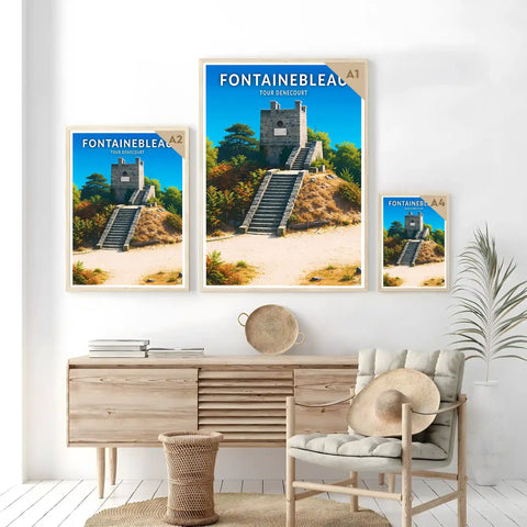 Affiche - Fontainebleau - Tour Denecourt
