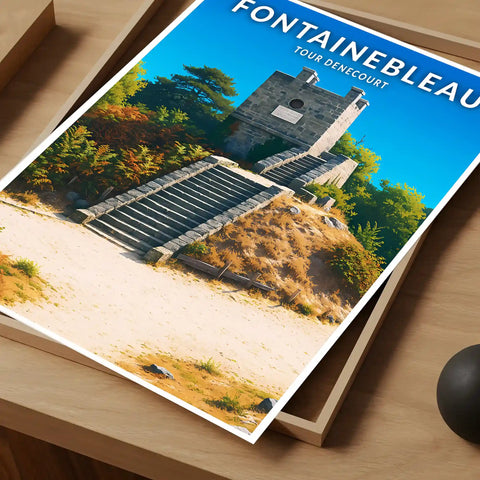 Affiche - Fontainebleau - Tour Denecourt