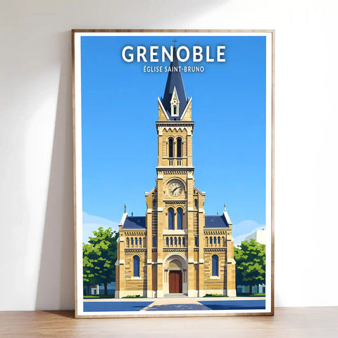 Affiche - Grenoble - Église Saint-Bruno
