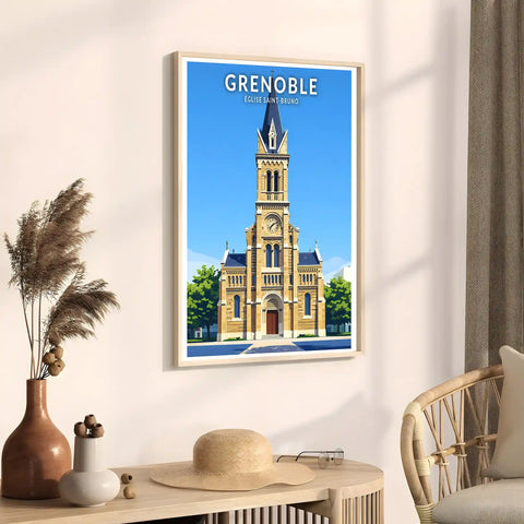 Affiche - Grenoble - Église Saint-Bruno