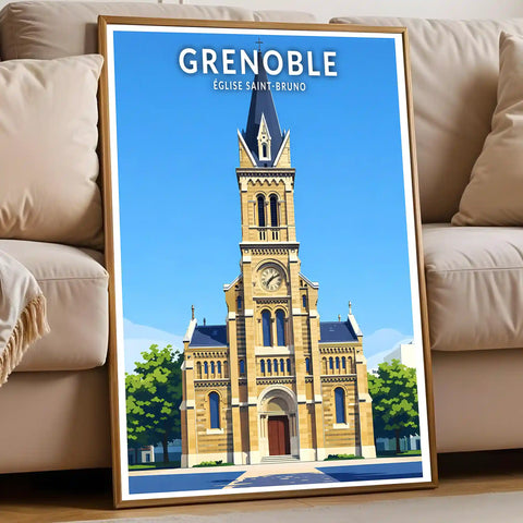 Affiche - Grenoble - Église Saint-Bruno