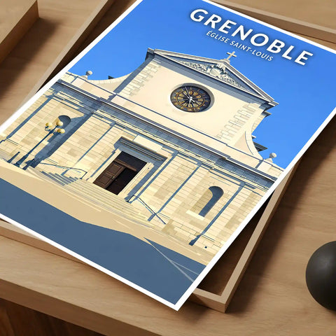 Affiche - Grenoble - Église Saint-Louis