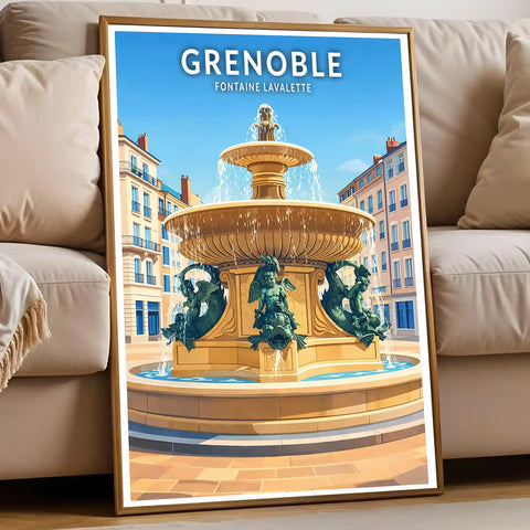 Affiche - Grenoble - Fontaine Lavalette