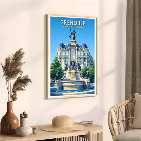 Affiche - Grenoble - Fontaine des Trois Ordes