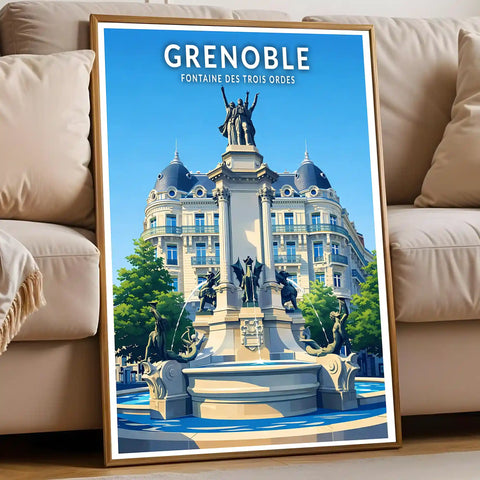 Affiche - Grenoble - Fontaine des Trois Ordes