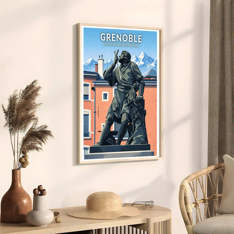 Affiche - Grenoble - Statue du Chevalier Bayard
