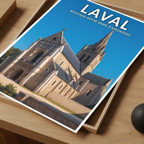 Affiche - Laval - Basilique Notre-Dame d'Avesnières