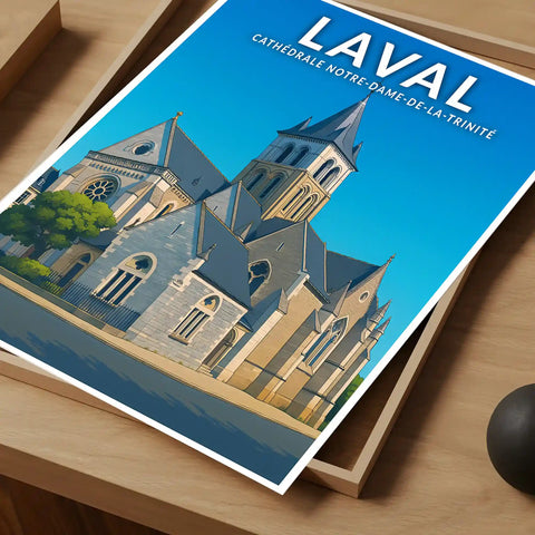 Affiche - Laval - Cathédrale Notre-Dame-de-la-Trinité