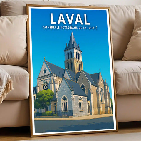Affiche - Laval - Cathédrale Notre-Dame-de-la-Trinité