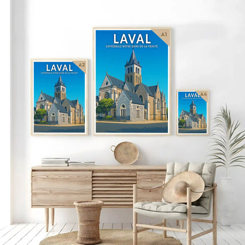 Affiche - Laval - Cathédrale Notre-Dame-de-la-Trinité