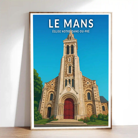 Affiche - Le Mans - Église Notre-Dame-du-Pré