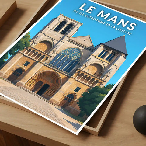 Affiche - Le Mans - Église Notre-Dame de la Couture