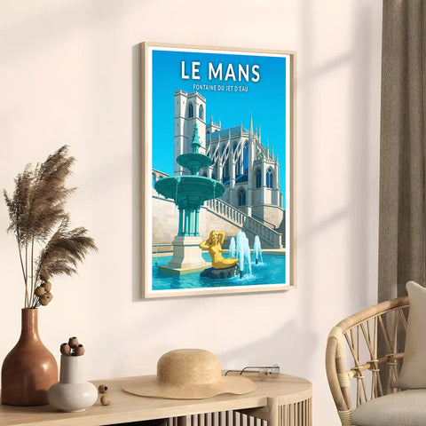 Affiche - Le Mans - Fontaine du Jet d'Eau