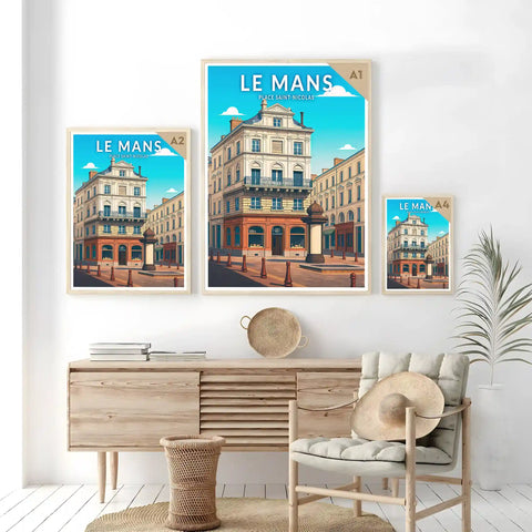 Affiche - Le Mans - Place Saint-Nicolas
