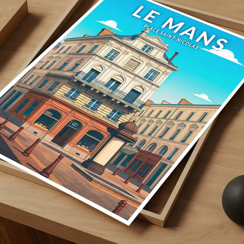 Affiche - Le Mans - Place Saint-Nicolas