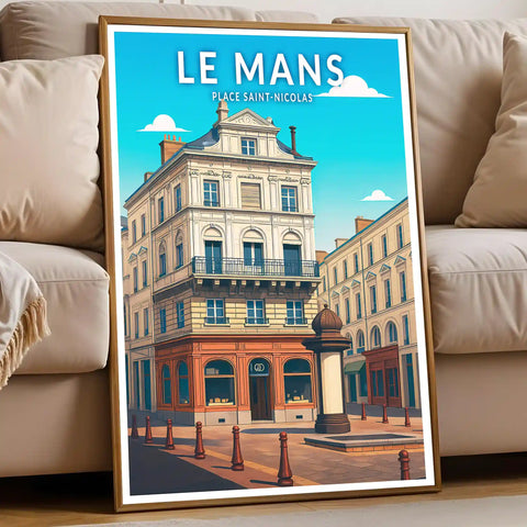 Affiche - Le Mans - Place Saint-Nicolas