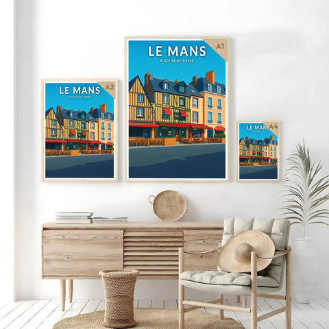 Affiche - Le Mans - Place Saint-Pierre
