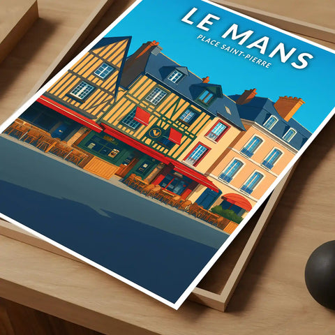 Affiche - Le Mans - Place Saint-Pierre