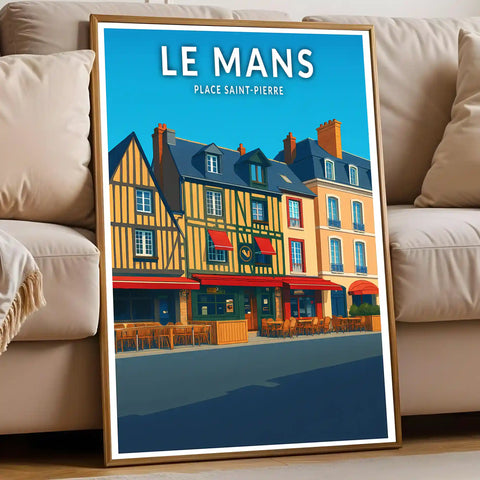 Affiche - Le Mans - Place Saint-Pierre