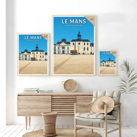 Affiche - Le Mans - Place de la République