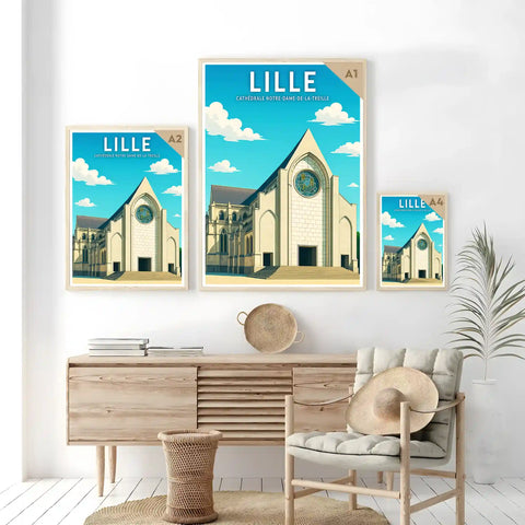 Affiche - Lille - Cathédrale Notre-Dame-de-la-Treille