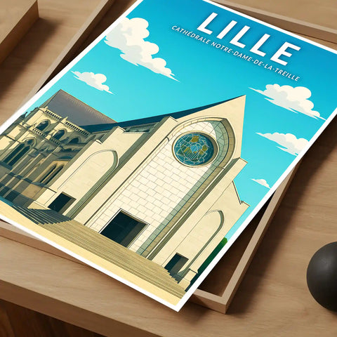 Affiche - Lille - Cathédrale Notre-Dame-de-la-Treille