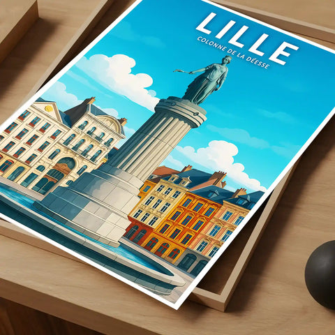 Affiche - Lille - Colonne de la Déesse