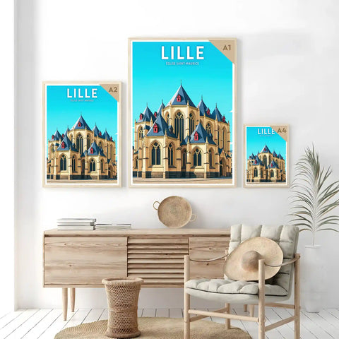 Affiche - Lille - Église Saint-Maurice