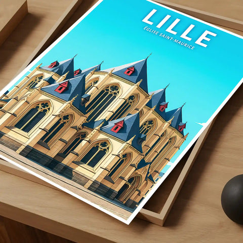 Affiche - Lille - Église Saint-Maurice