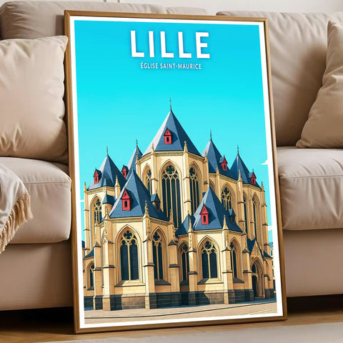 Affiche - Lille - Église Saint-Maurice
