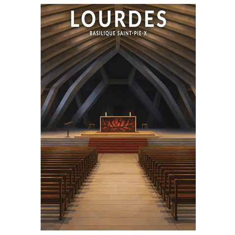 Affiche - Lourdes - Basilique Saint-Pie-X