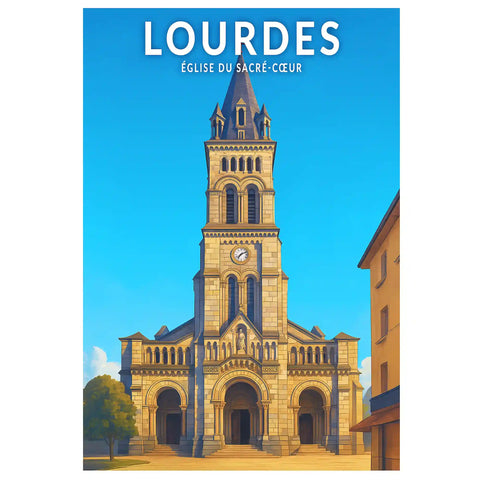 Affiche - Lourdes - Église du Sacré-Coeur