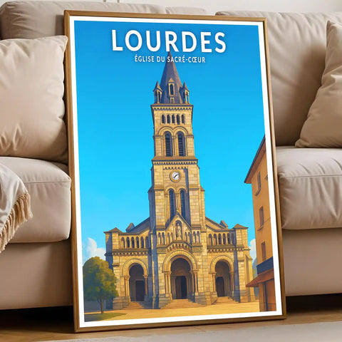 Affiche - Lourdes - Église du Sacré-Coeur