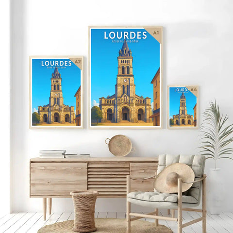 Affiche - Lourdes - Église du Sacré-Coeur