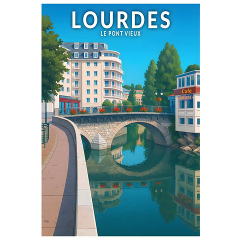 Affiche - Lourdes - Le Pont Vieux