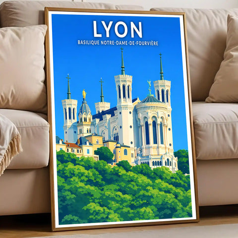 Affiche - Lyon - Basilique Notre-Dame-de-Fourvière