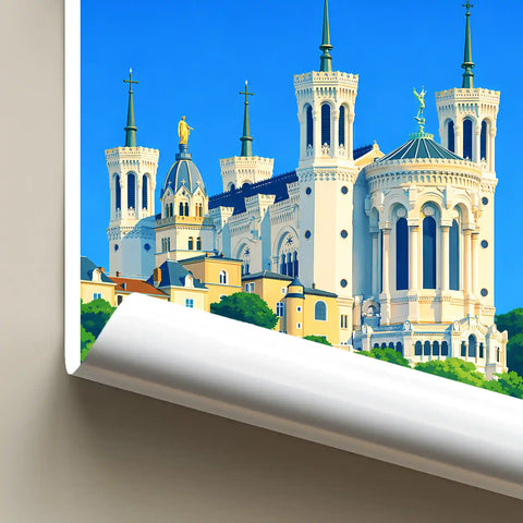 Affiche - Lyon - Basilique Notre-Dame-de-Fourvière