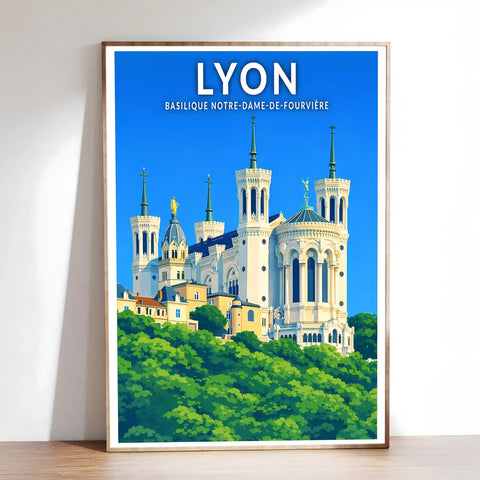 Affiche - Lyon - Basilique Notre-Dame-de-Fourvière