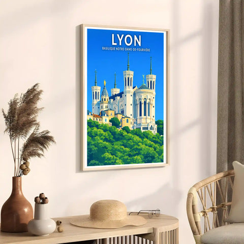 Affiche - Lyon - Basilique Notre-Dame-de-Fourvière
