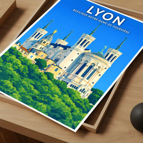 Affiche - Lyon - Basilique Notre-Dame-de-Fourvière