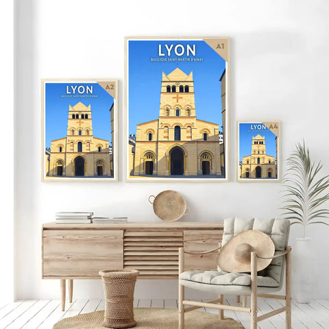 Affiche - Lyon - Basilique Saint-Martin d'Ainay