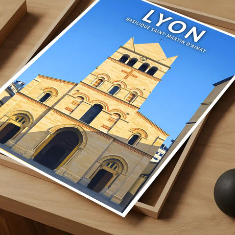 Affiche - Lyon - Basilique Saint-Martin d'Ainay