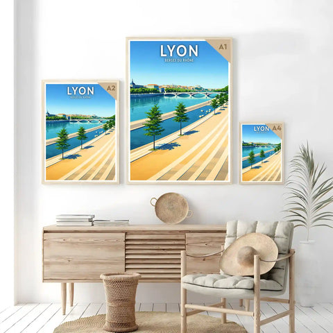Affiche - Lyon - Berges du Rhône