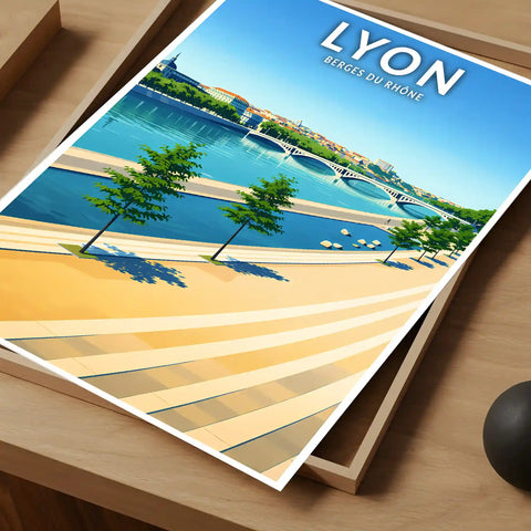 Affiche - Lyon - Berges du Rhône