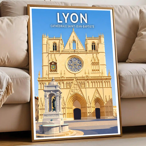 Affiche - Lyon - Cathédrale Saint-Jean-Baptiste