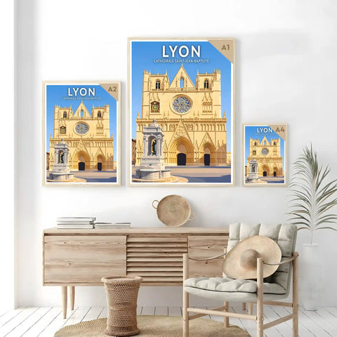 Affiche - Lyon - Cathédrale Saint-Jean-Baptiste