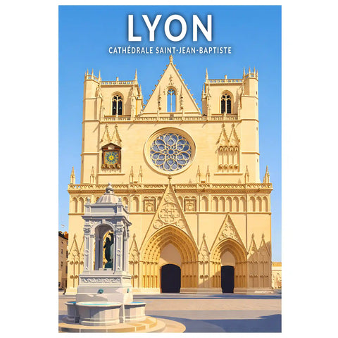 Affiche - Lyon - Cathédrale Saint-Jean-Baptiste